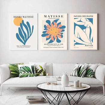 Šiaurės Retro Sienos Meno Plakatas Matisse Abstrakčiai Nuogas Spaudinių Spalvingi Augalai Drobės Tapybos Namų Puošybai Freskomis Be Rėmo