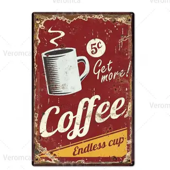 Coffe Metalo Pasirašyti Apnašas Metalo Derliaus Pub Baras Dekoro Alavo Pasirašyti Kavos Parduotuvė Plokštė Plakatas Namų Dekoro Meno Tapybos Siena Lipdukas
