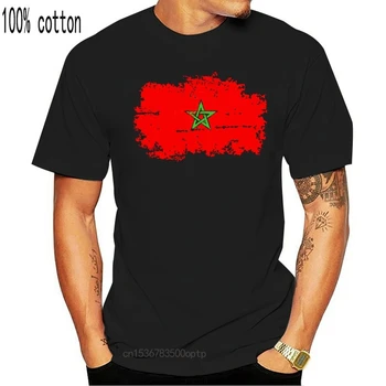 S-5xl Marokas Vėliavos Nostalgiškas Stiliaus trumpomis Rankovėmis T-Shirt Vyras O-Kaklo vyriški Marškinėliai prielajų Marokas Tee Atsitiktinis