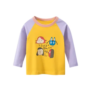 Kūdikių Berniukų, Mergaičių Marškiniai 2020 M., T marškinėliai Vaikams, Cartoon Rudenį Vaikai, t marškiniai ilgomis rankovėmis Bamblys vatos Pagaliukai Tee Drabužių, Drabužių