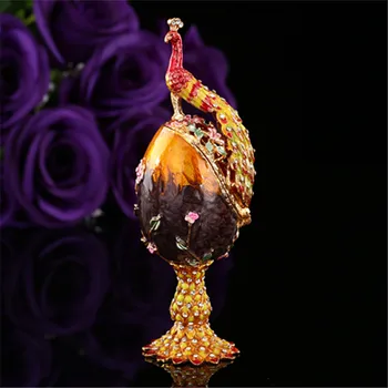 QIFU Derliaus Povas Amatų Violetinė Faberge kiaušinis Statulėlės, Papuošalai Langelį Apdaila