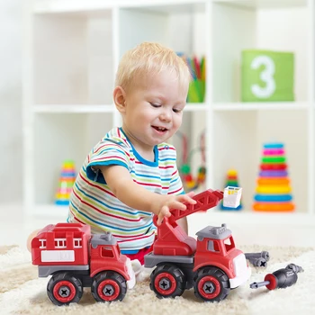 IPlay, iLearn Vaikai Gaisrinės Sunkvežimių Žaislai, išnarstyti Asamblėjos Žaisti, Švietimo Gelbėjimo Kopėčios Transporto priemonių, žaislų W/ Atsuktuvas