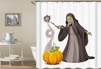 Helovinas Plaukioja Ragana Happy Halloween Dekoratyvinis Dušo Užuolaidos Helovinas Vonios Užuolaidos Namų Dekoro Pelėsiai Atsparios Dovanos