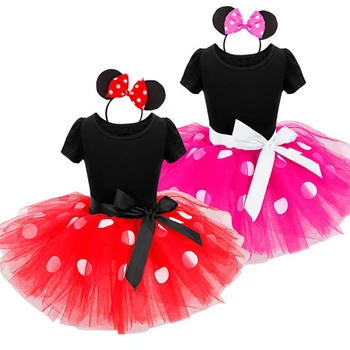 2019 M. Vasarą Cartoon Cosplay Helovinas Kostiumas Vaikams Minnie Princess Tiulio Suknelė Mergaitėms Šalies Minnie Suknelė + Lankelis Vestidos