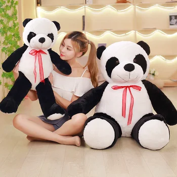 Mielas 80/100CM Kūdikių Didelis Milžinas Panda Bear Pliušinis iškamša Lėlės, Gyvūnai Žaislas Pagalvę Animacinių filmų Kawaii Lėlės Mergaitėms Dovanų