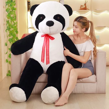 Mielas 80/100CM Kūdikių Didelis Milžinas Panda Bear Pliušinis iškamša Lėlės, Gyvūnai Žaislas Pagalvę Animacinių filmų Kawaii Lėlės Mergaitėms Dovanų