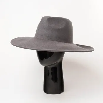 202004-HH8181A solic vilnos didelis 12cm kraštų lady fedoras bžūp vyrų, moterų laisvalaikio panama džiazo skrybėlę