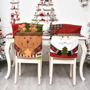 Kalėdų Kėdė Padengti Santa Claus Sniego Kėdė Rankovės Festivalio Dekoras