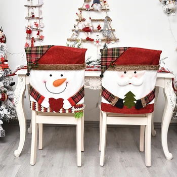 Kalėdų Kėdė Padengti Santa Claus Sniego Kėdė Rankovės Festivalio Dekoras