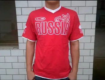 Mens Sportas rusijos Olimpinės Komandos Medvilnės marškinėliai Priekį Rusijos Vyrų Vyrų Vasaros Raudona Marškinėliai Dviračių Sporto Colth