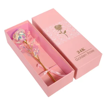 Laivo MUMS Valentino\'s Dieną Aukso Rožių Trunka Amžinai Meilės Dovana Rose Pink Dėžutė Pakavimo Vibracijos Vestuvių Dekoras Apšvietimas Rose