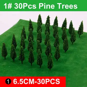 50pcs Plastiko Miniatiūriniai Medžiai Modelio Traukinių Geležinkelio Geležinkelio Wargame Diorama Dekoracijos Kraštovaizdžio Papuošalai Banyan Pušų