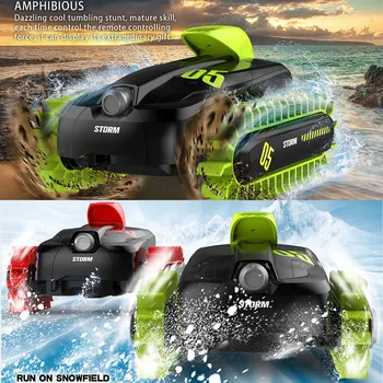 RC Automobilių Kaskadininkų Automobilių Amfibijas 2.4 G Deformacijos Buggy Viena Pagrindinių Žemės Vandens 360 Laipsnių Flip Vikšriniai Roll Transporto priemonės, Žaislai