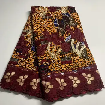 Naujausios Afrikos Raišteliais Audinio, Siuvinėta Afrikos 100 medvilnės nėriniai Audinio 2019 Afrikos vaškas Embroidere Nėrinių Audinio nemokamą apsipirkimą