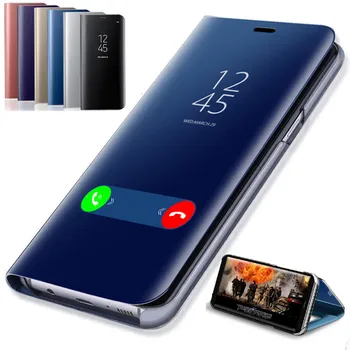 Veidrodis Odos Smart Telefono dėklas Samsung Galaxy S10 S10E S8 S9 Plus A10S A10 A20 A20E A30 A40 A50 A60 A70 A80 A90 M10 M20 M30