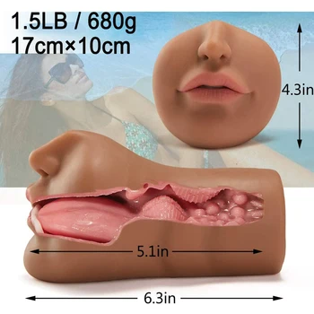 Suaugusiųjų Produktų, Dirbtinių Realus Jausmas, 3D, Deep Throat Vyrų Masturbator Kalba Oralinis Masturbacija Taurės Kišenėje Žaislas Sekso žaisliukai Vyrams