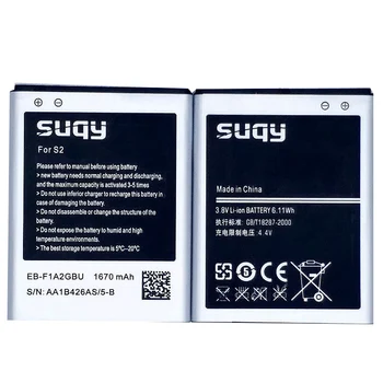 Suqy EB-F1A2GBU Replacment Bateria Samsung Galaxy S2 i9100 i9108 i9103 I777 i9100G Baterijos Akumuliatoriai Samsung baterijas