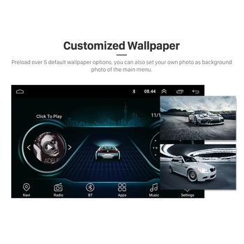 Podofo 2 Din GPS Automobilio Radijo Android 9.1 Universalus Multimedijos Grotuvas 7