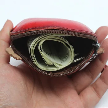 Dizainerio rankų darbo monetos rankinėje aukštos kokybės natūralios odos krepšys apyrankė-antriešis monetos maišeliai mini mielas aplankai su dirželiu portemonnee