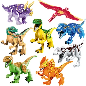 8 Vnt/Set Juros Periodo Pasaulio 2 Dinozaurų Duomenys Tyrannosaurs Rex Statybiniai Blokai, Plytos Dinozaurų Modelis Žaislai
