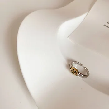 Minar Juokinga Aukso Kontrasto Spalvų Šypsena Veide Žavesio Žiedai Moterų 2020 M. Minimalistinio Metalo Reguliuojamas Atidaryti Žiedai Pareiškimą Papuošalai