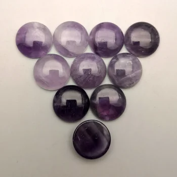 Geros kokybės 10vnt/daug violetinė crystal natūralaus akmens turas žavesio 20mm cabochon karoliukai papuošalai mados Žiedas aksesuarai ne skylė