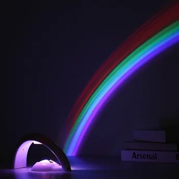 LED Spalvinga Vaivorykštė Lempos Naktį Šviesos Romantiškas Dangus Vaivorykštė Projektoriaus Lempa luminaria Namų miegamajame lentelė šviesos lempos vaikams dovanos