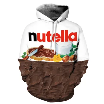 MHORLX Moterų/Vyrų Hoodie Spausdinti Nutella Maisto Hip-Hop Laisvalaikio Stiliaus Viršūnes Naujas Mados Prekės ženklo Puloveriai 3D Palaidinės Hoodies