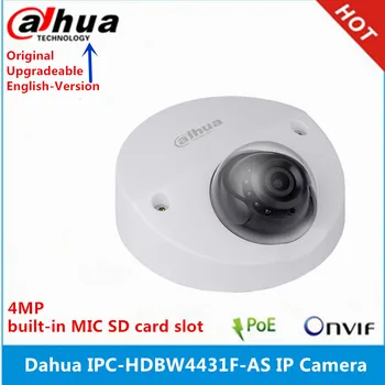 Originalus Dahua anglų kalba IPC-HDBW4431F-KAIP IP Kameros 4MP IK10 IR20m IP67 built-in MIC, SD kortelės lizdas, Mini Dome Network Camera
