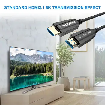 8K HDMI 2.1 Optinio Pluošto Kabelis Optinis Montior Kabelis Saugiai į sienelėje 120HZ 60HZ 48Gbps 7680x4320 HDR10 Dolby Vizija