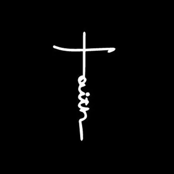 Automobilių Lipdukas Tikėjimo Kryžiaus Simbolis Religijos Krikščionių PVC Lipdukas Art Car Dekoro Lipduko Vandeniui Juoda/Balta, 16cm*9cm