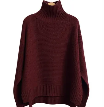 20 metų Rudens žiemos kašmyro megztinis moterims aukštas kaklas storas, vilnos megztinis tingus laisvi megztiniai megztinis dugno marškinėliai pritaikymas savo reikmėms