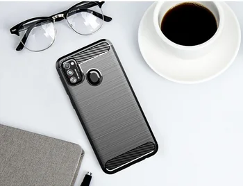 Dangtelis skirtas Samsung Galaxy M21, juoda spalva, anglies serija nuo caseport