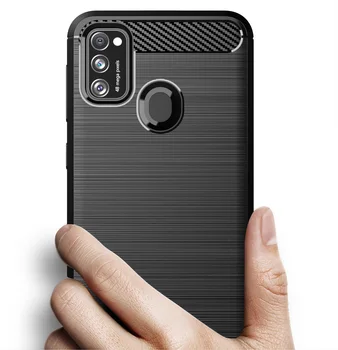 Dangtelis skirtas Samsung Galaxy M21, juoda spalva, anglies serija nuo caseport