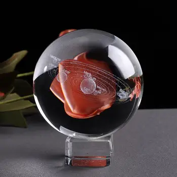 6CM Lazeriu Graviruotas Saulės Sistemos Ball 3D Miniatiūrų Planetų Modelis Srityje Stiklo Pasaulyje Ornamentu Namų Dekoro Dovana