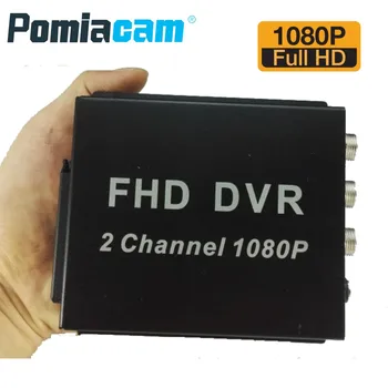 Naujausias FHD MDVR 2 kanalų 1080P Full HD DVR mobile 2CH mini HAINAUT DVR paramos 2vnt 1080p HAINAUT kameros, įrašymo/Max. 128 GB SD kortelė