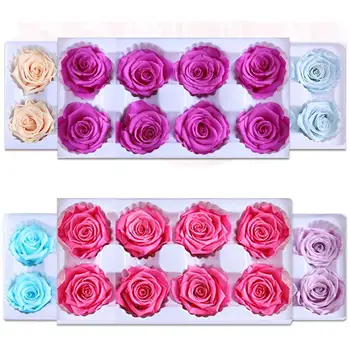 1 Dėžutė Aukštos Kokybės Konservuotos Gėlės, Gėlių Nemirtingas Rose 4CM Vadovas 