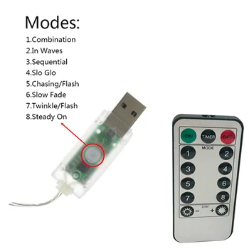 5m 10m USB Varinės Vielos String žibintai Su 8 mode controller Fariy Apšvietimo Vandeniui vidaus Lauko Apdailos Pritemdomi