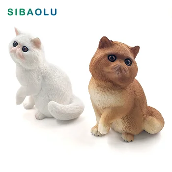 Dirbtinis persų katė, modelis, Modeliavimas Gyvūnų statulėlės, namų dekoro miniatiūriniai pasakų sodo puošmena priedai šiuolaikinės Pvc žaislas