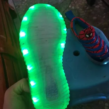 NYCOOL Caterpillar USB Įkrovimo LED Flash Šviesos apšviesti Lauko Batai Vaikams Bėgimo Bateliai Bamblys Mergaičių, Berniukai, Kids Sportbačiai