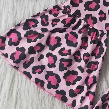 2021 Naujų Valentino Stiliaus Kūdikių Mergaitės Dėvėti Meilė Širdies Spausdinimo Ilgai Pynimas Rankovės Marškinėliai Leopard Varpai Kelnės Vaikams Drabužių Rinkiniai