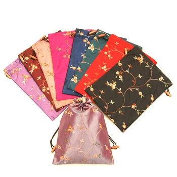 Didmeninė 5VNT Kinų stiliaus ypatybės siuvinėjimo raišteliu pluoštas kišenės labai didelis rūbų, batų saugojimo krepšys dovanų maišeliai