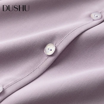 DUSHU V kaklo blyksnius rankovės ilgos šifono suknelė Moterims tvarstis slim purpel elegantiška suknelė Plius dydis moterų rudenį office suknelė 2020 m.