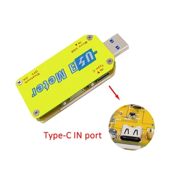 USB Testeris UM34 UM34C App USB 3.0 Tipas-c DC Voltmeter Ammeter voltmetras Baterijos Įkrovimo Priemonė, Kabelių Atsparumas Testeris