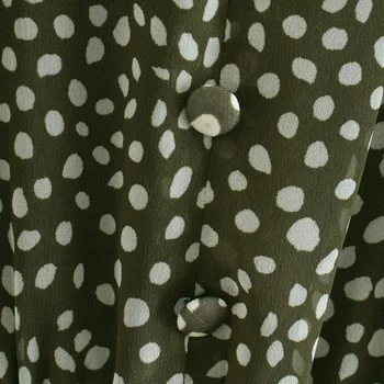 2020 metų Vasaros Moterų Derliaus Dot Suknelė su V-Kaklo Mygtukus 3/4 Rankovės-Line Suknelės Moterų Elegantiškas Mados Gatvė Suknelė Drabužius vestido