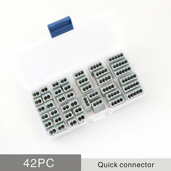 42PC/Box Universalus Push-Elektros Laido Kištuko Laidai Galinių Mini Greitas, Kompaktiškas Jungtys Kabelio Jungtis 0.75-2,5 mm