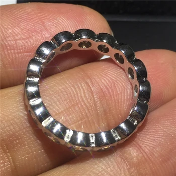 Paprasta Mados, Papuošalai 925 Sterlingas Sidabro žiedas Sona 3mm 5A cirkonis Akmuo Sužadėtuvių Vestuvių Juostoje Žiedai moterims, vyrams Dovana