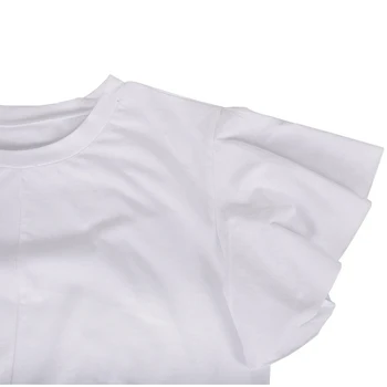 Pynimas Moterų TShirts Vasaros trumpomis Rankovėmis Balti Atsitiktinis O-kaklo Marškinėliai Lady 2020 Naujas Mados Juoda Kieta medžiaga, T-marškinėliai Moteriška Viršų
