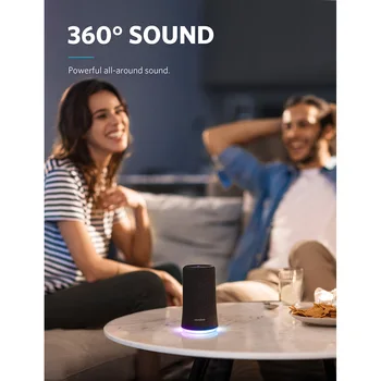 Anker Soundcore Blyksnius Portable Bluetooth 360' Garsiakalbį su All-Round Sound Bass Patobulintas Aplinkos LED Šviesos IPX7 atsparus Vandeniui