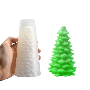 Creative 3D Kalėdų Eglučių Žvakės Pelėsių Silikono 